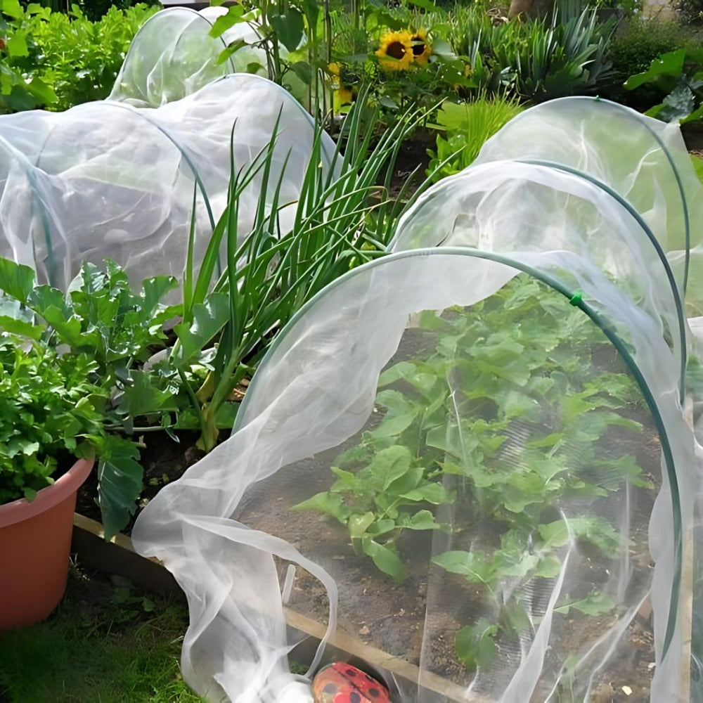 Green Flexible Hoops Used to Create Garden Tunnels