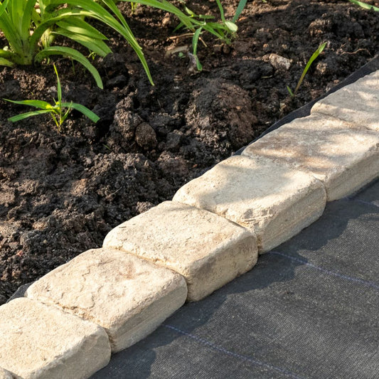 Weed Control Landscape Fabric Installed in Garden