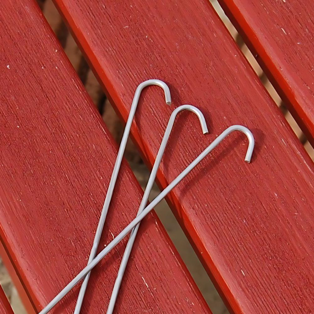 Close-up of Steel Pegs
