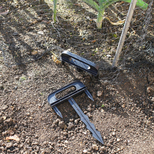 Tri-Peg Being Used to Secure Garden Netting